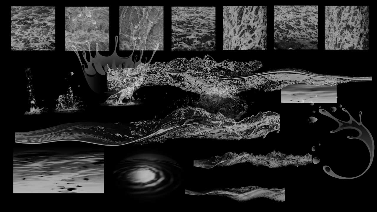 PS水面,水花,海水,流水笔刷