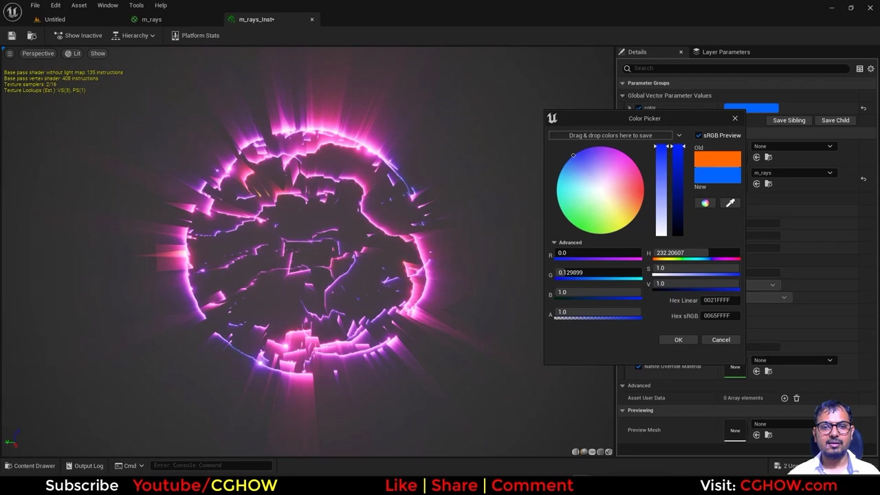 UE5放射光线球特效制作