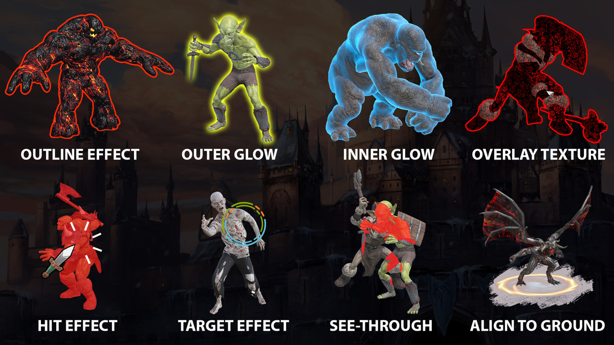 Unity人物场景物件边缘外发光插件Highlight Plus