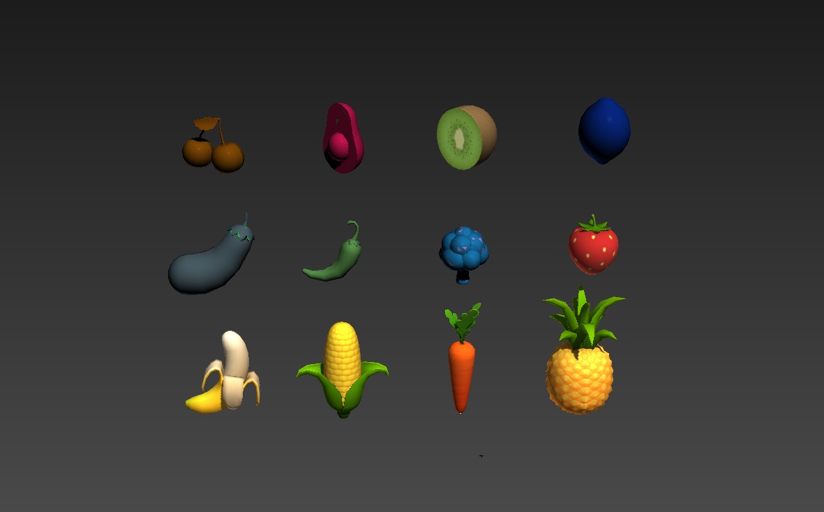 一套水果模型