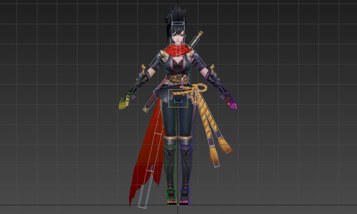 女刺客模型带蒙皮绑定下载