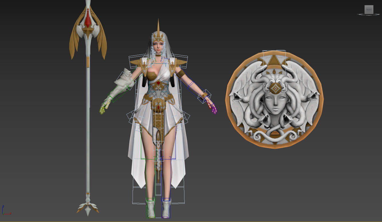 次时代女战士模型带骨骼绑定