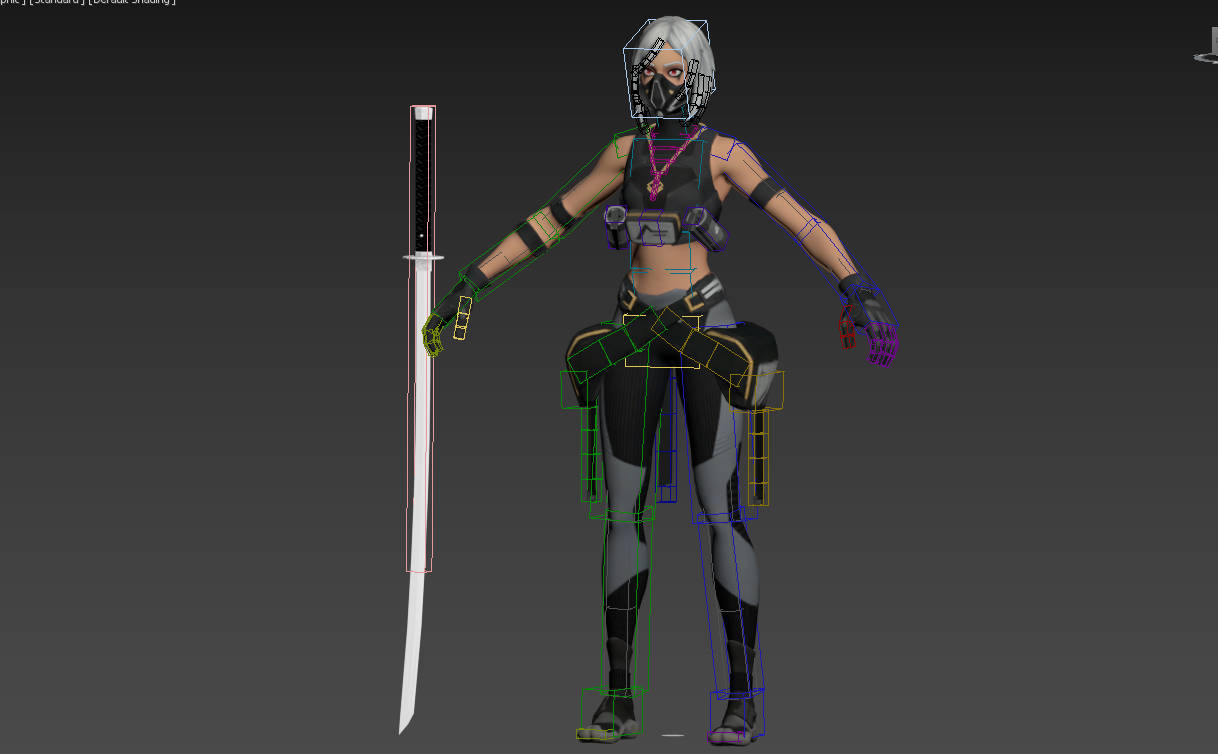 女刺客模型带骨骼绑定