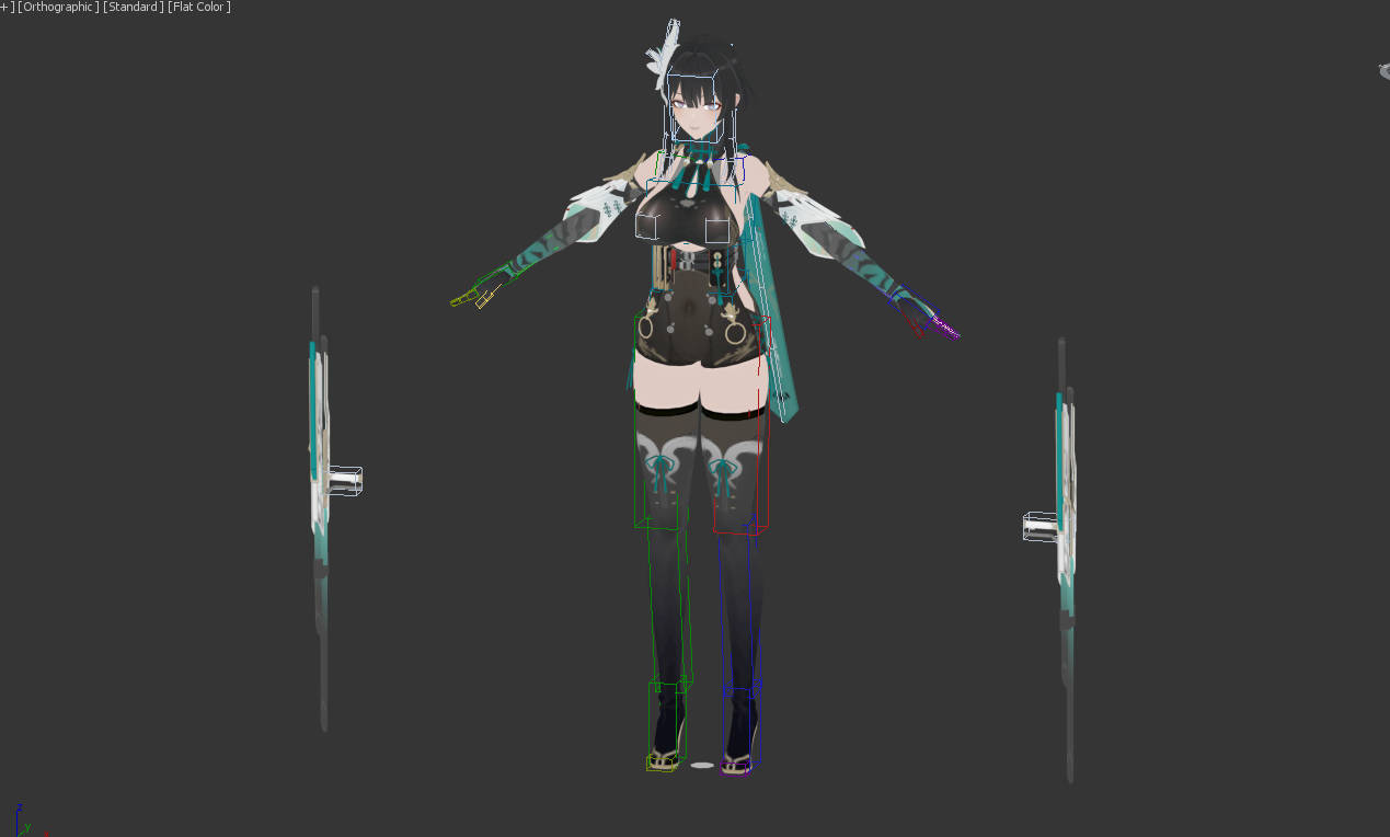 二次元女性模型带骨骼绑定