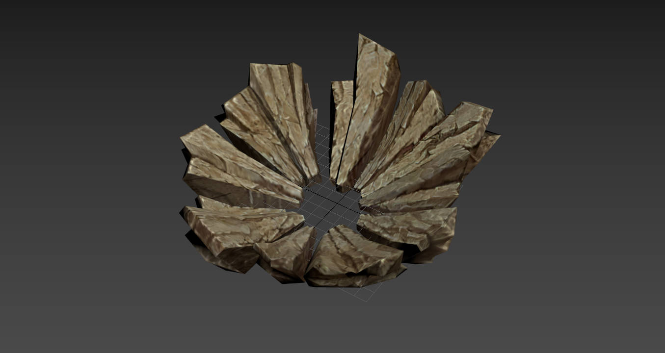 石头地裂模型，面数很低适合项目直接用