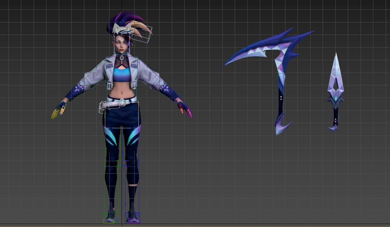 阿卡丽模型带蒙皮绑定