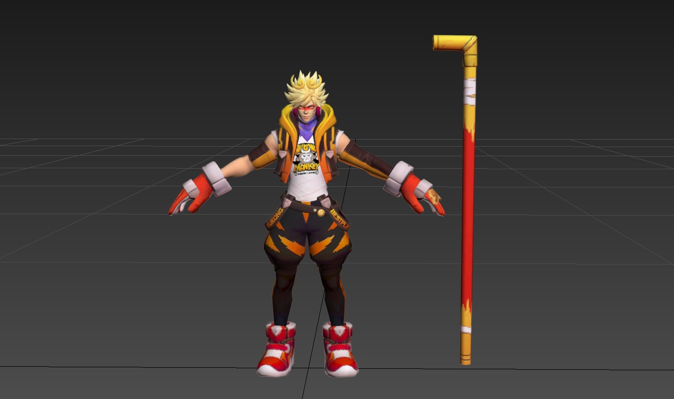 悟空全息碎影皮肤模型（max格式带绑定）