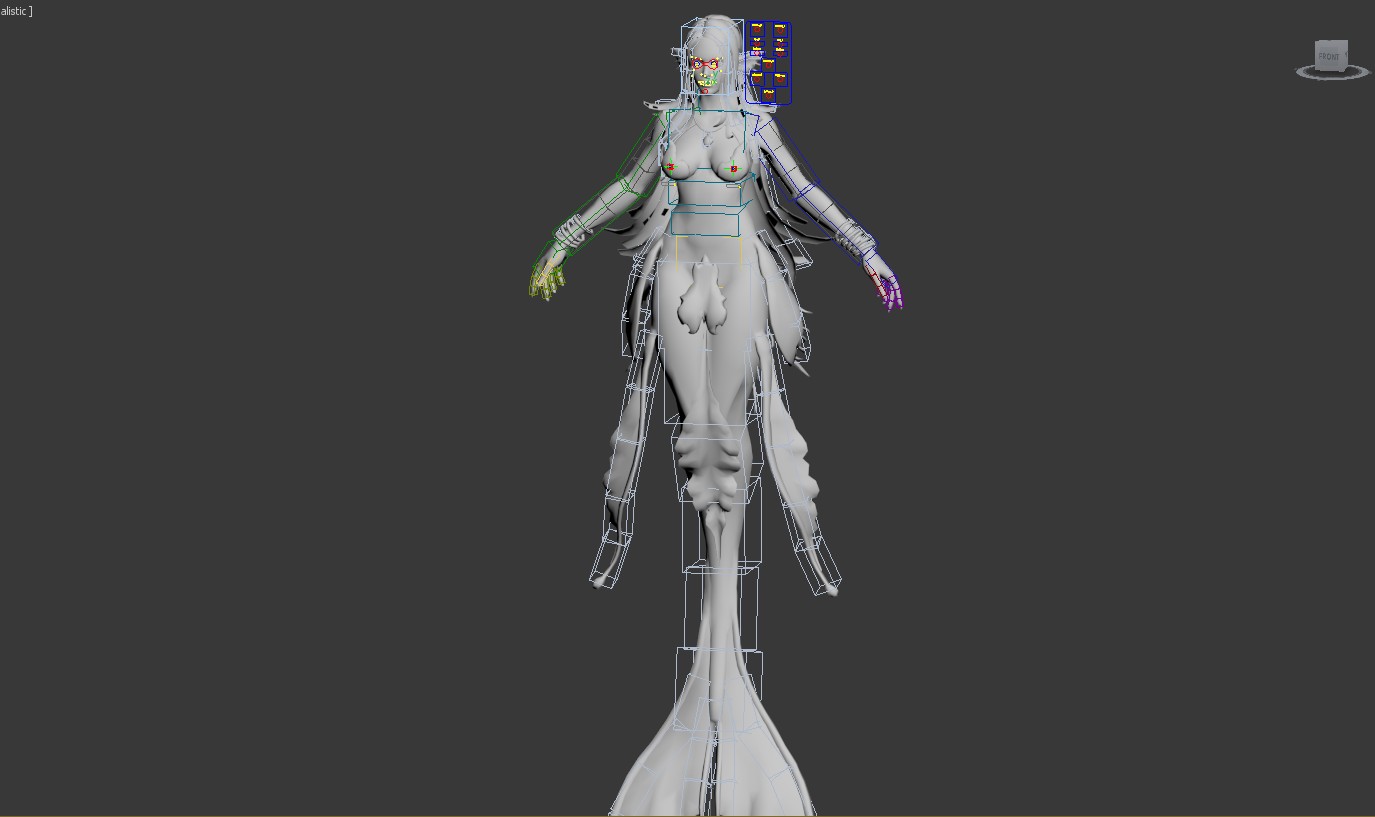 美人鱼蒙皮绑定模型