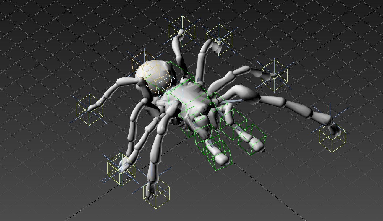写实蜘蛛带绑定走路动画
