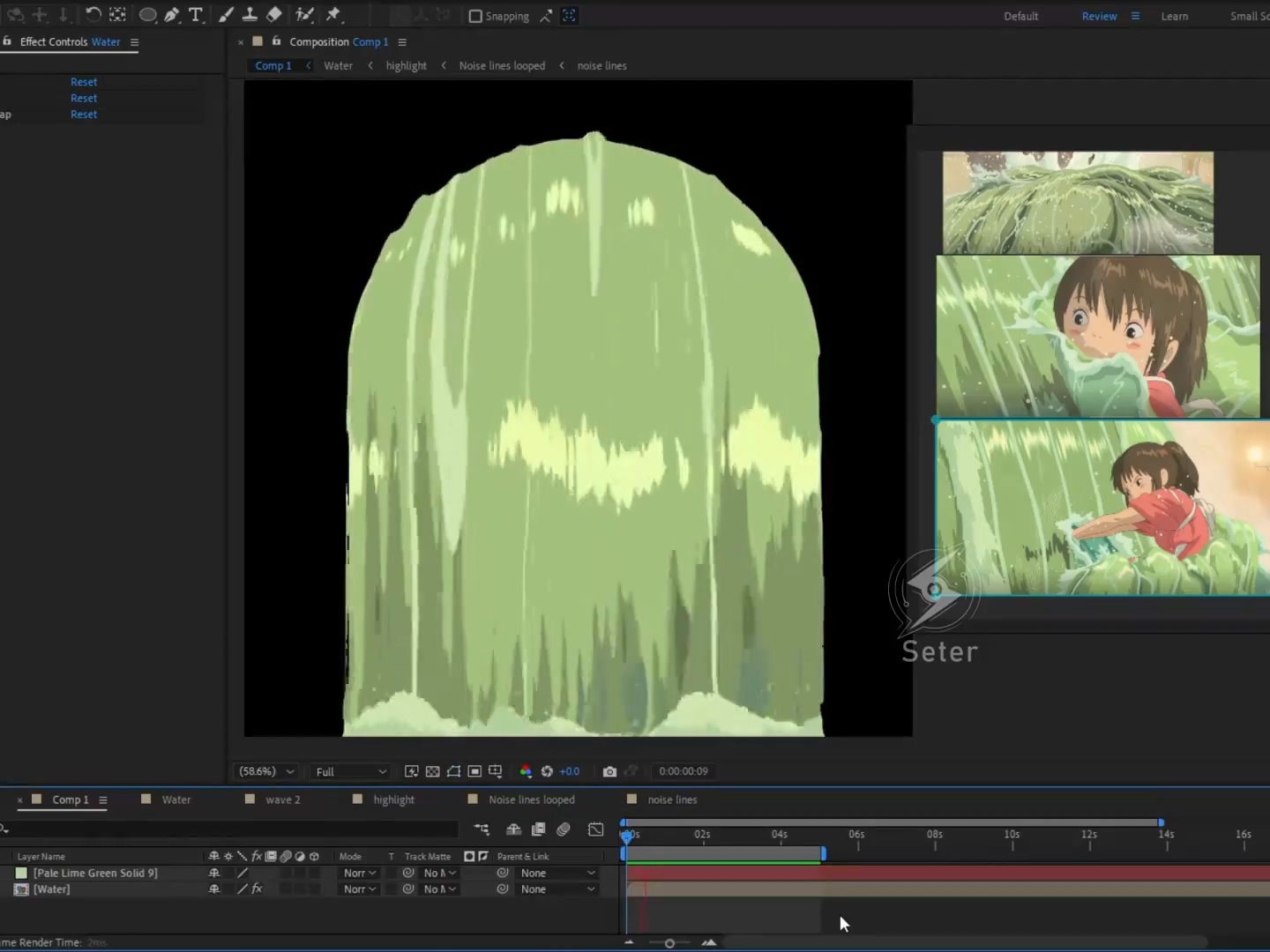 宫崎骏卡通漫画风格瀑布教程