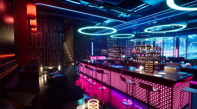 UE灯红酒绿酒吧场景资源包