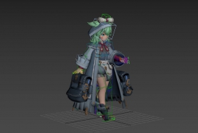 二次元女孩走路动画模型