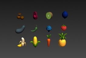 一套水果模型