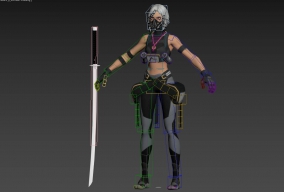 女刺客模型带骨骼绑定