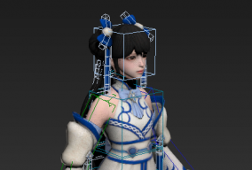 国风女侠模型带骨骼绑定无动画