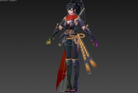 女刺客模型带蒙皮绑定下载