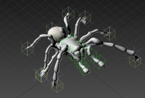 写实蜘蛛带绑定走路动画